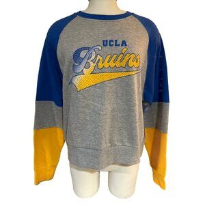 UCLA Bruins Womens Colorblock Sweatshirt With Rhinestone Logo - Size Medium